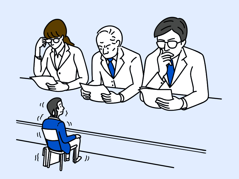 詰められるビジネスマン